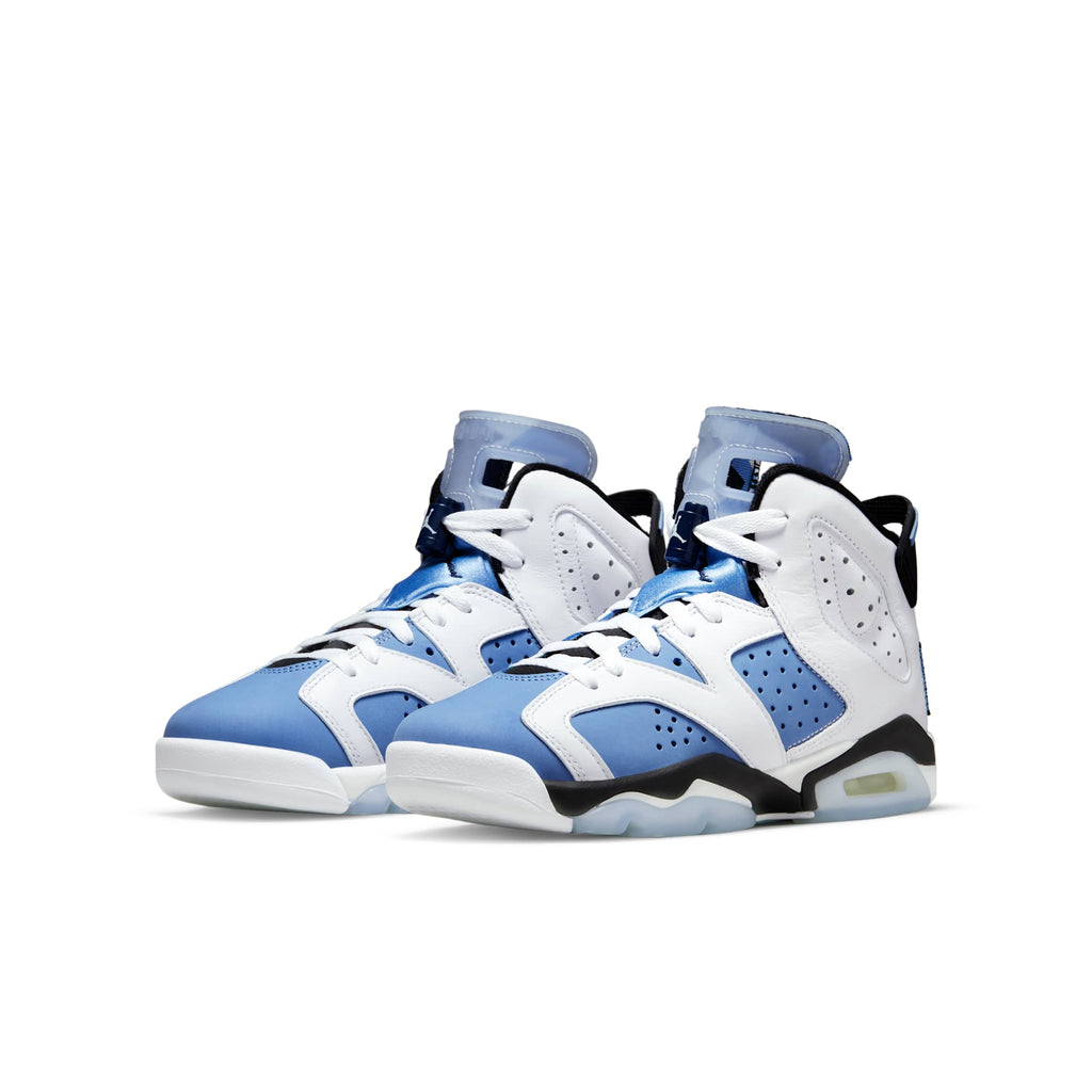 [384665-410] GRADE SCHOOL AIR JORDAN RETRO 6 'UNC WHITE'