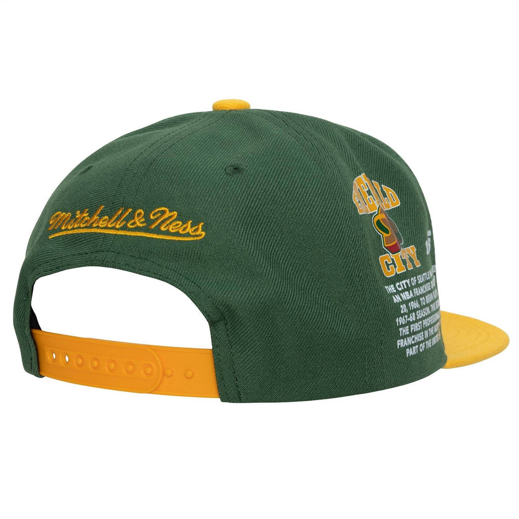 MENS MITCHELL & NESS NBA TEAM ORIGINS SNAPBACK HWC SUPERSONICS - GREEN