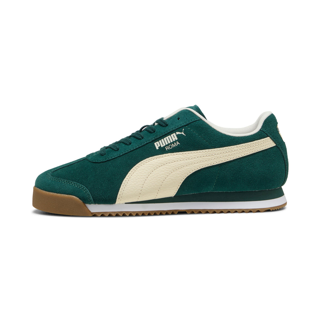 [398635-10] MENS PUMA ROMA SUEDE 'GREEN TERRAIN ALPINE SNOW'