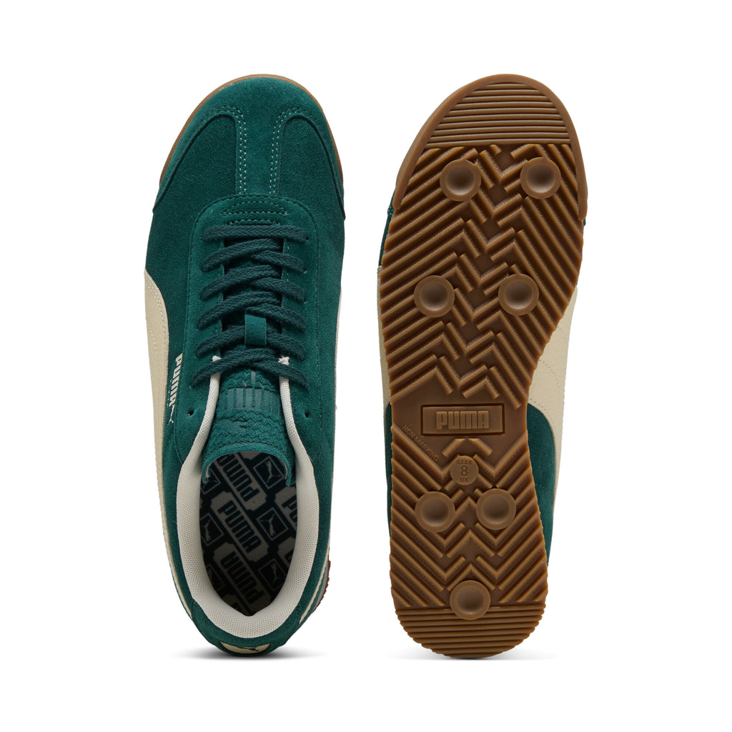 [398635-10] MENS PUMA ROMA SUEDE 'GREEN TERRAIN ALPINE SNOW'