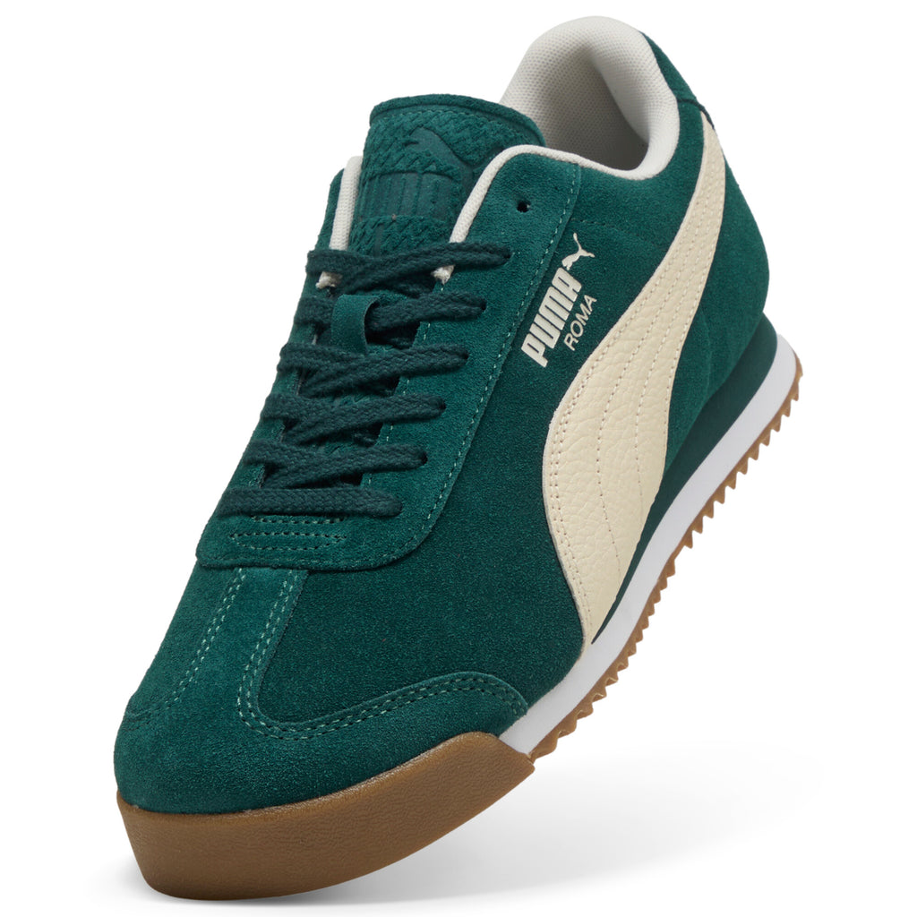 [398635-10] MENS PUMA ROMA SUEDE 'GREEN TERRAIN ALPINE SNOW'