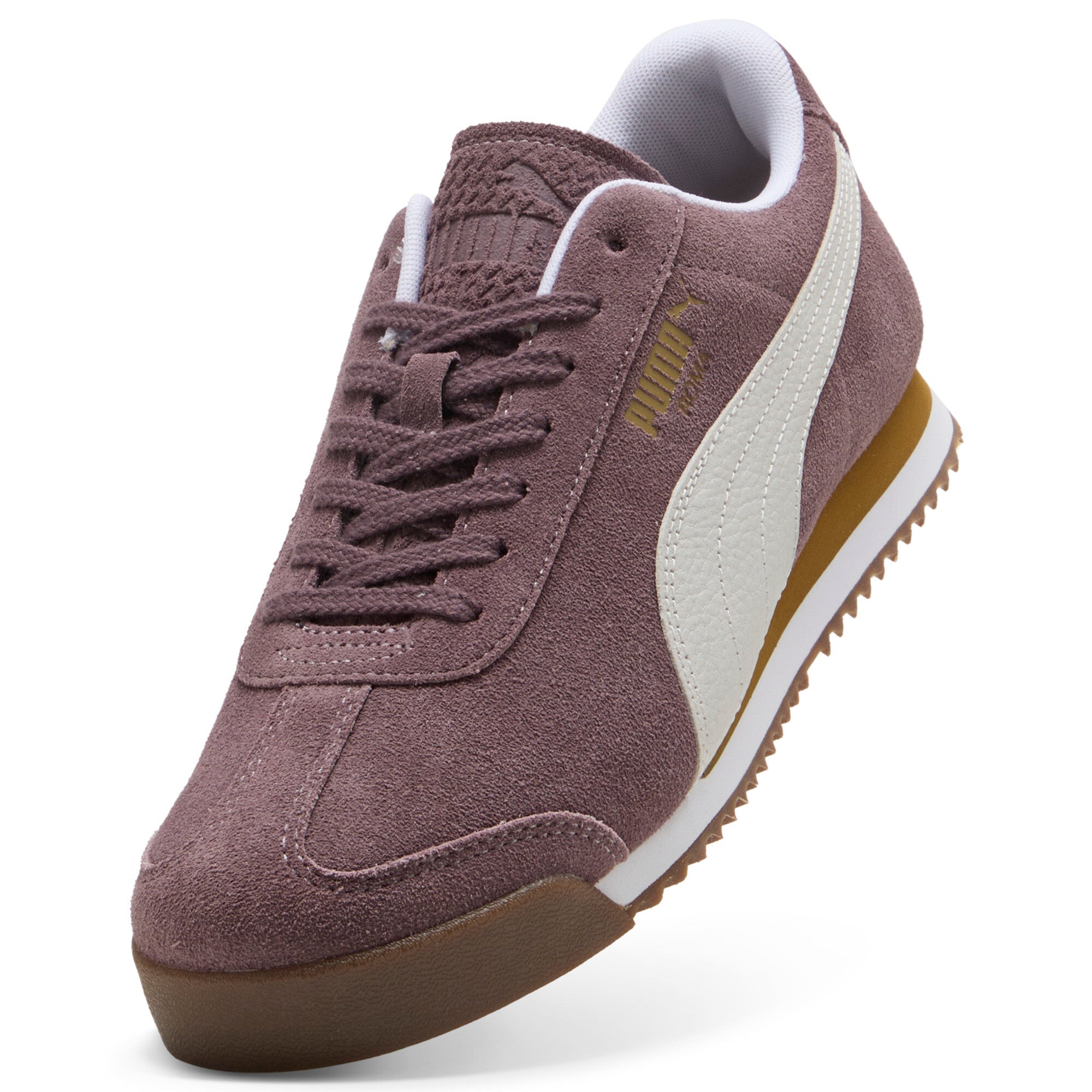 [398635-11] MENS PUMA ROMA SUEDE 'RAISIN WHITE'