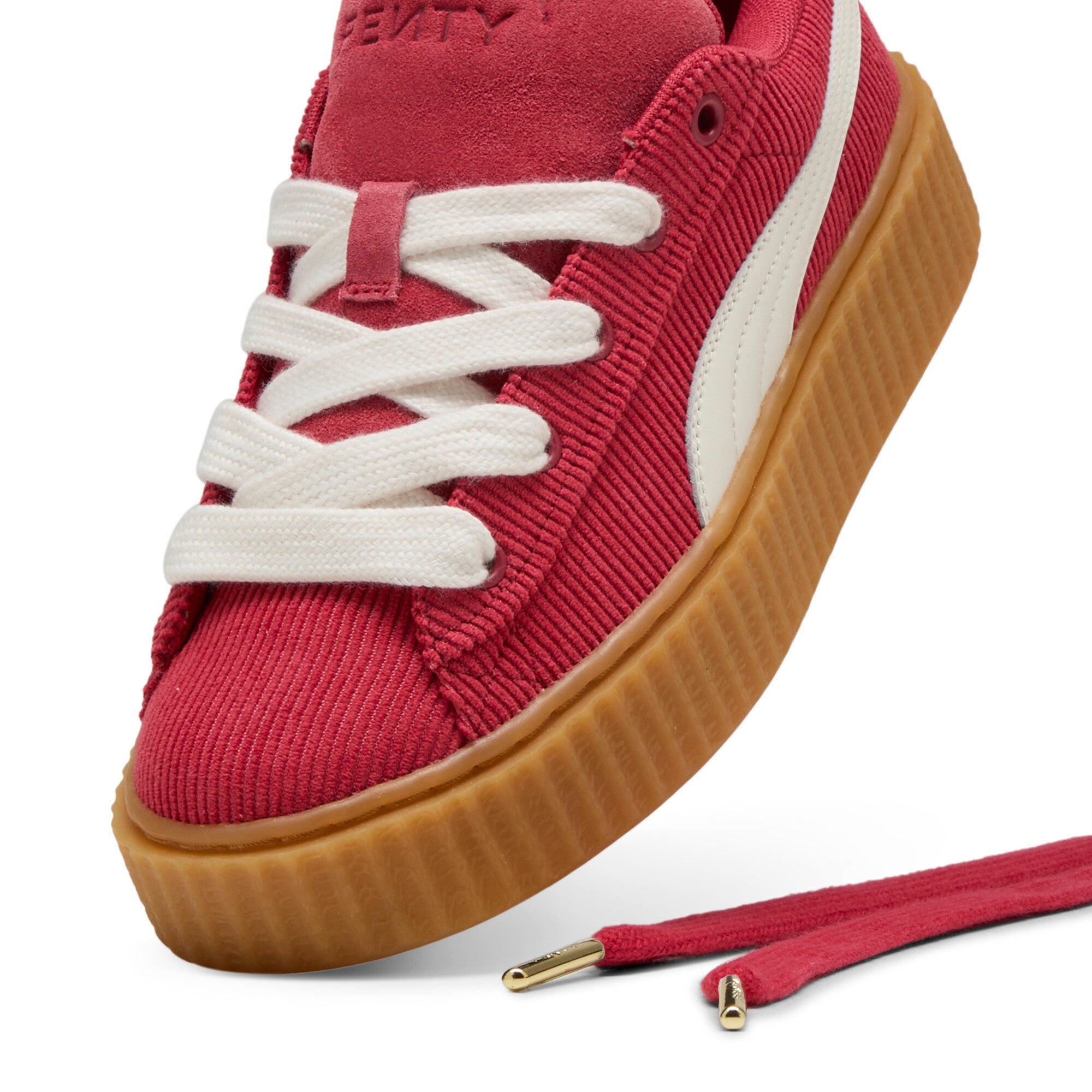 [399872-04] GRADE SCHOOL PUMA CREEPER PHATTY 'RIHANNA FENTY CORDUROY RED'