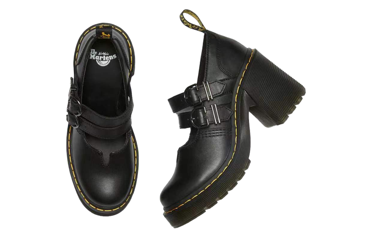 [27371001] UNISEX DR. MARTENS EVIEE SENDAL LEATHER HEELED SHOES