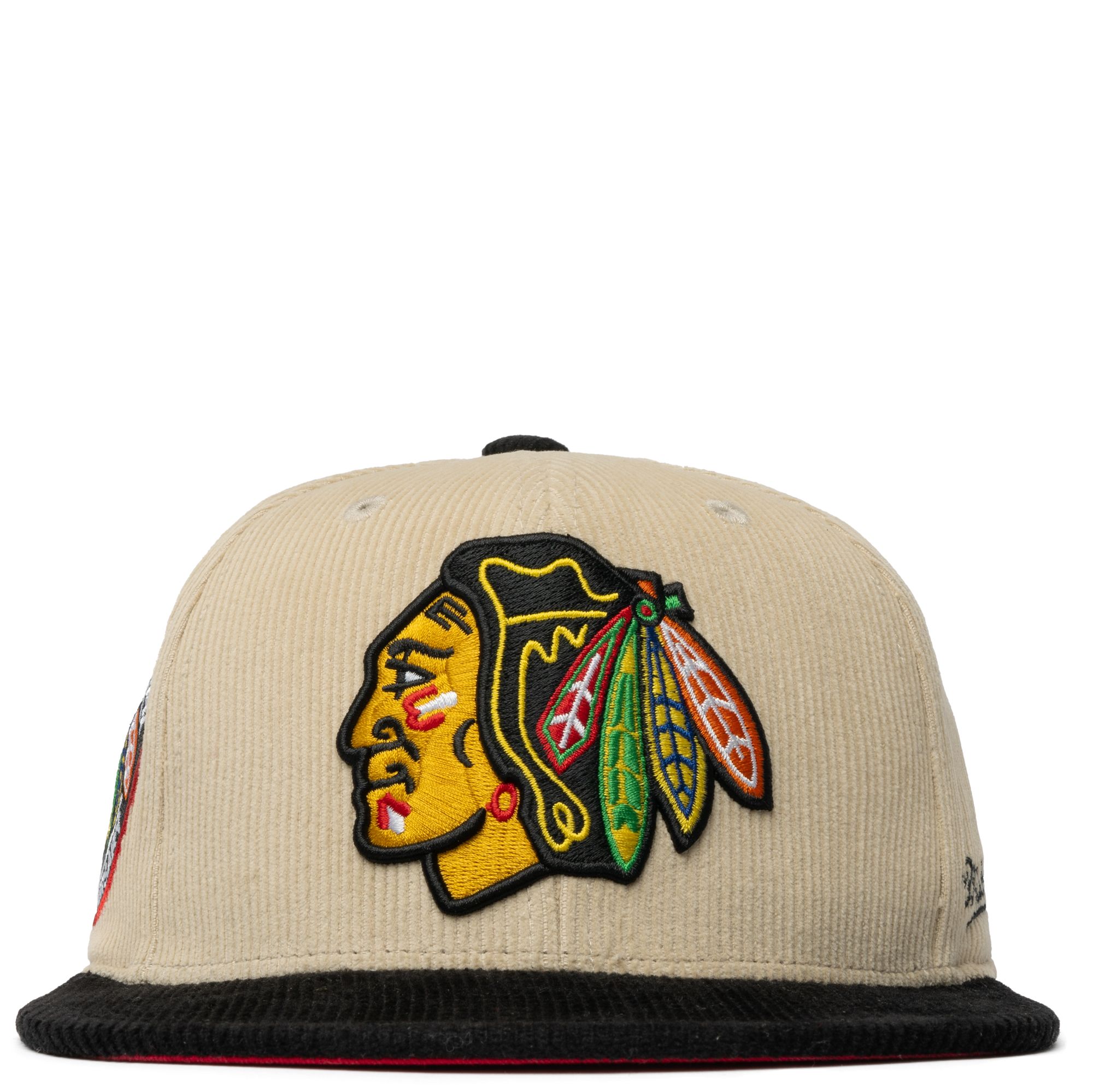 MENS MITCHELL & NESS NHL 2 TONE TEAM CORD FITTED BLACKHAWKS