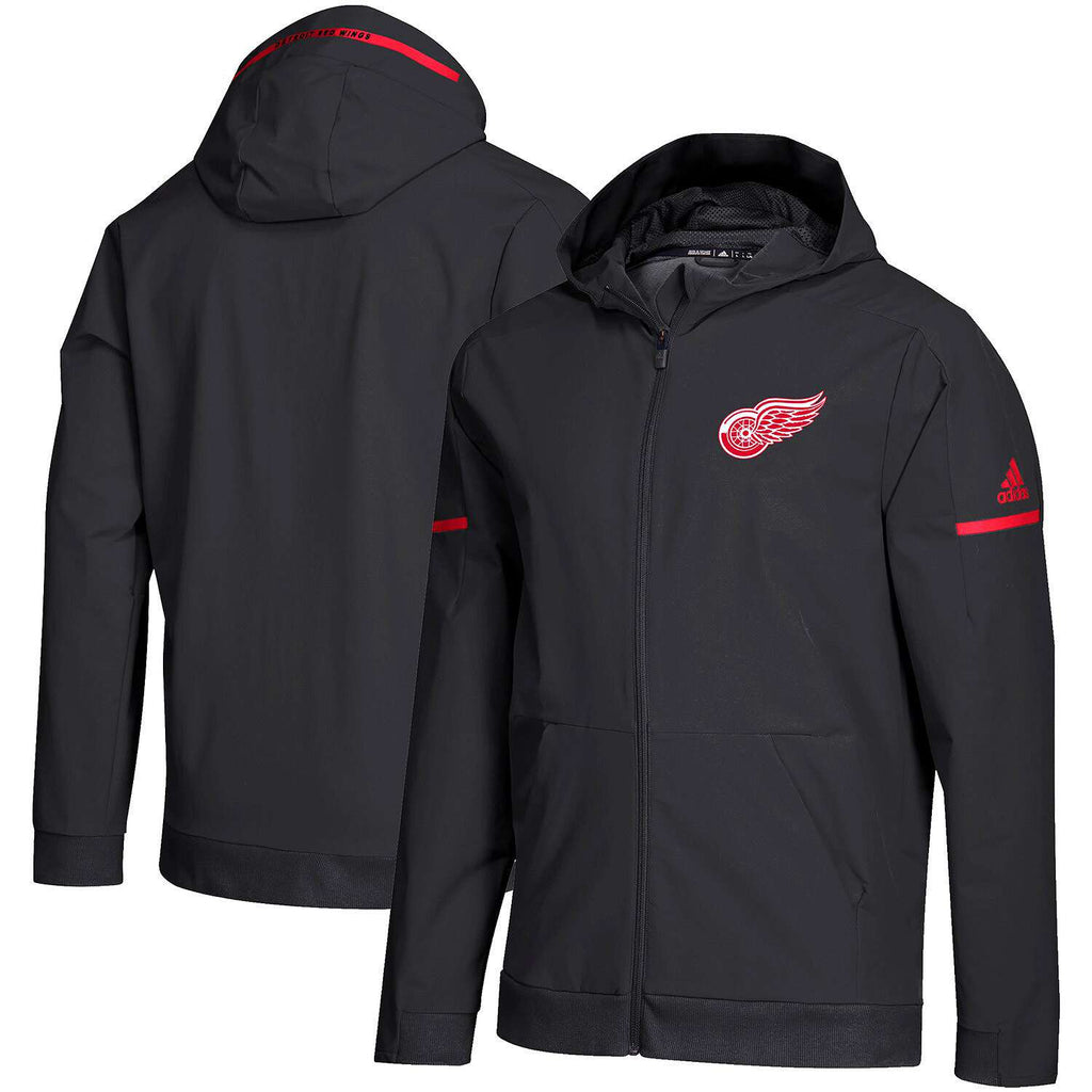 [ D77159 ] Mens Adidas NHL Detroit Red Wings Woven Full Zip Hoodie