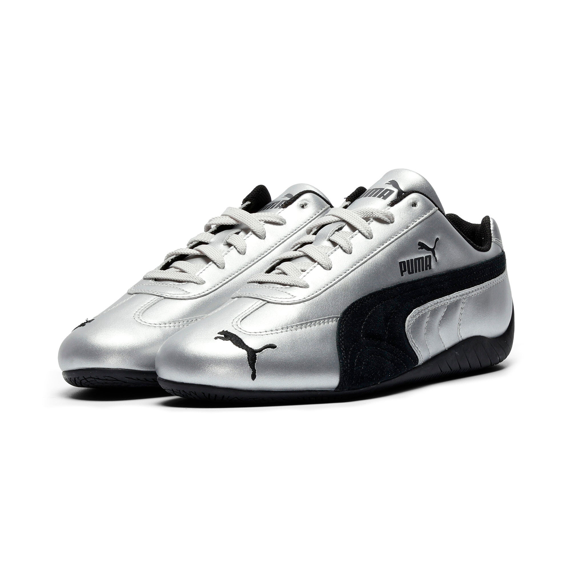 [405357-01] WOMENS PUMA SPEEDCAT METALLIC 'METALLIC SILVER BLACK'