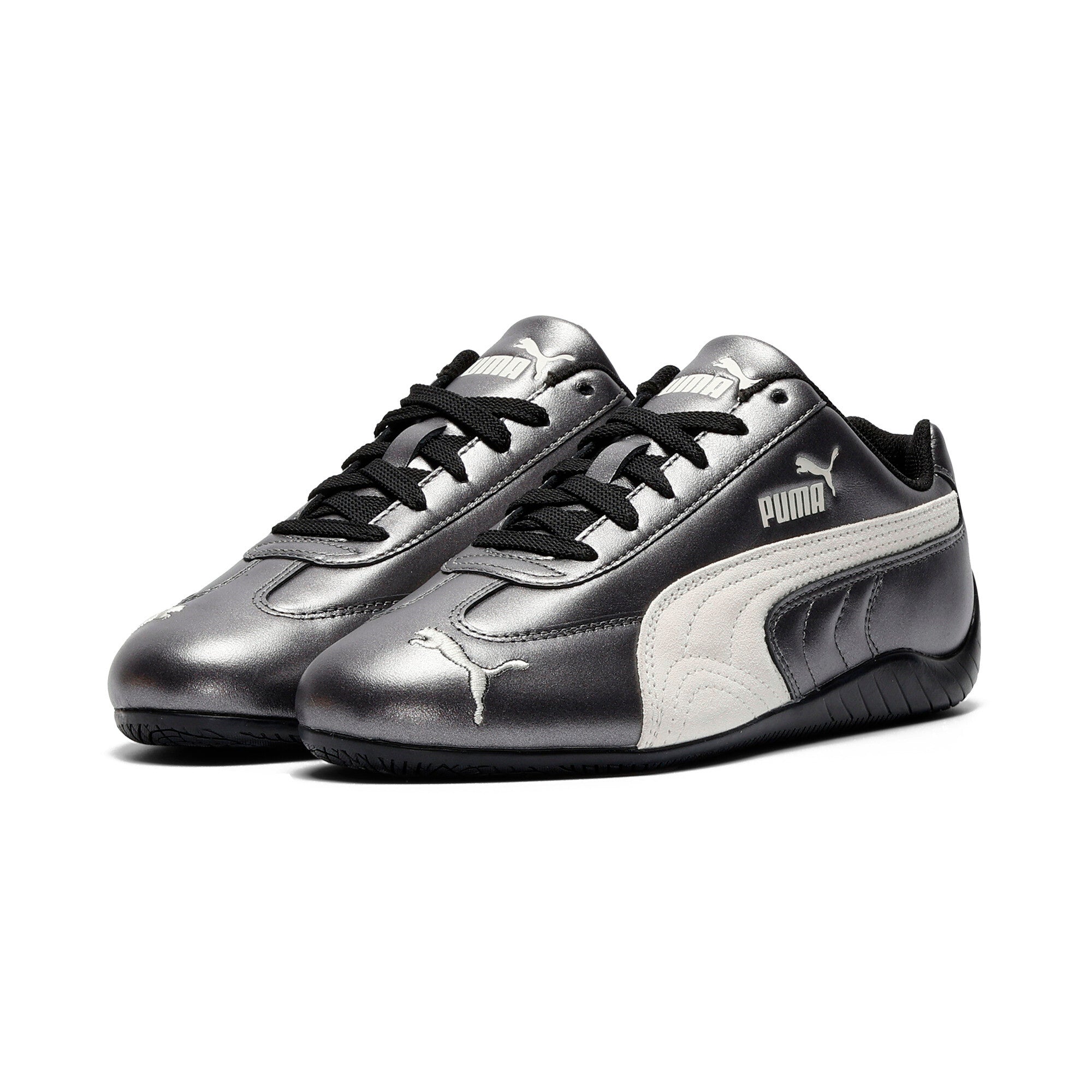 [405357-02] WOMENS PUMA SPEEDCAT METALLIC 'METALLIC BLACK WARM WHITE'