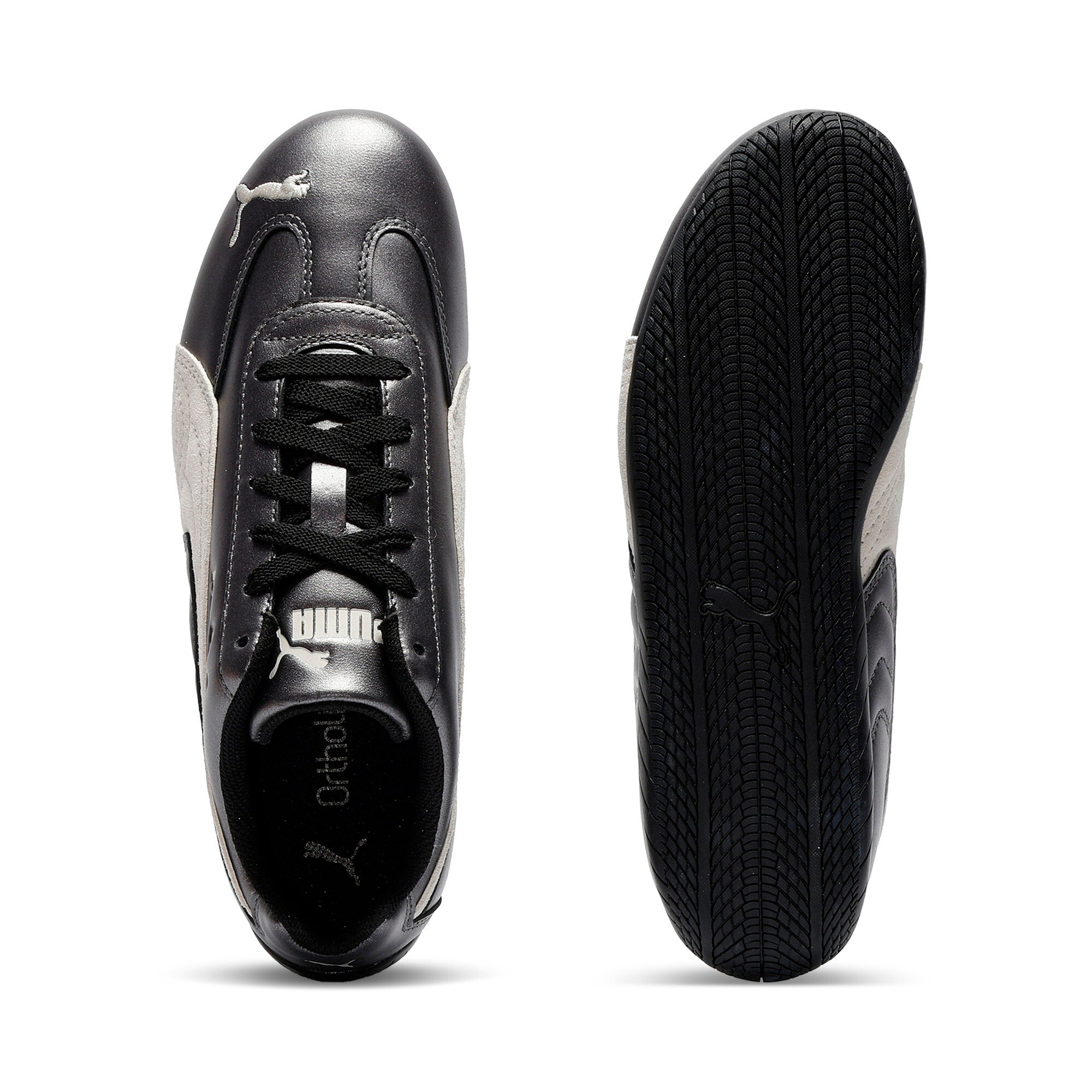 [405357-02] WOMENS PUMA SPEEDCAT METALLIC 'METALLIC BLACK WARM WHITE'