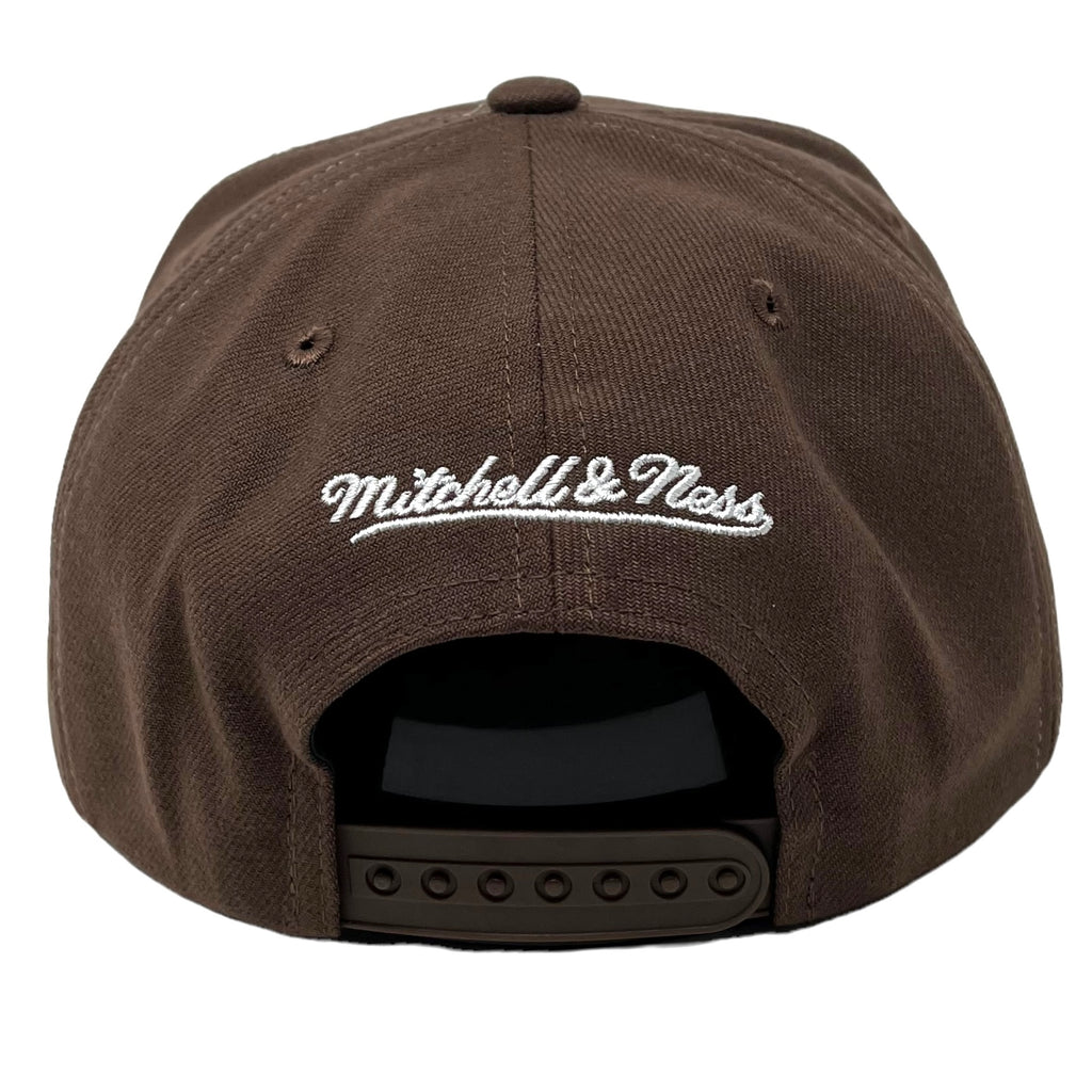 MENS MITCHELL & NESS MLB BIG TEXT 1 SNAPBACK COOP PADRES - BROWN
