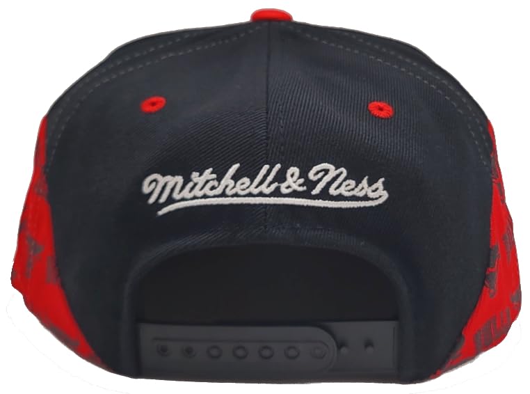 MENS MITCHELL & NESS NBA WAVE ALL OVER SNAP BULLS - BLACK-RED