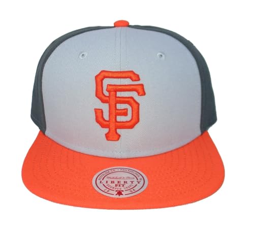 [HY11518-SFGGREY] MENS MITCHELL & NESS MLB TRIPLE PLAY LIBERTY SNAPBACK GIANTS