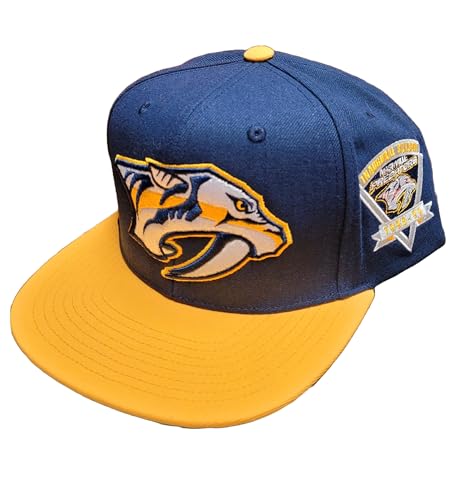 MENS MITCHELL & NESS NHL 2 TONE SIDE PATCH SNAPBACK PREDATORS - NAVY-GOLD