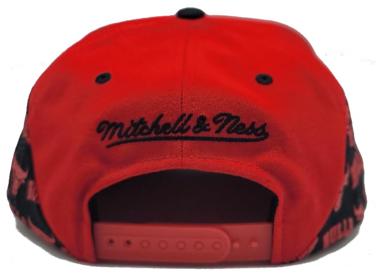 MENS MITCHELL & NESS NBA WAVE ALL OVER SNAP BULLS - RED-BLACK