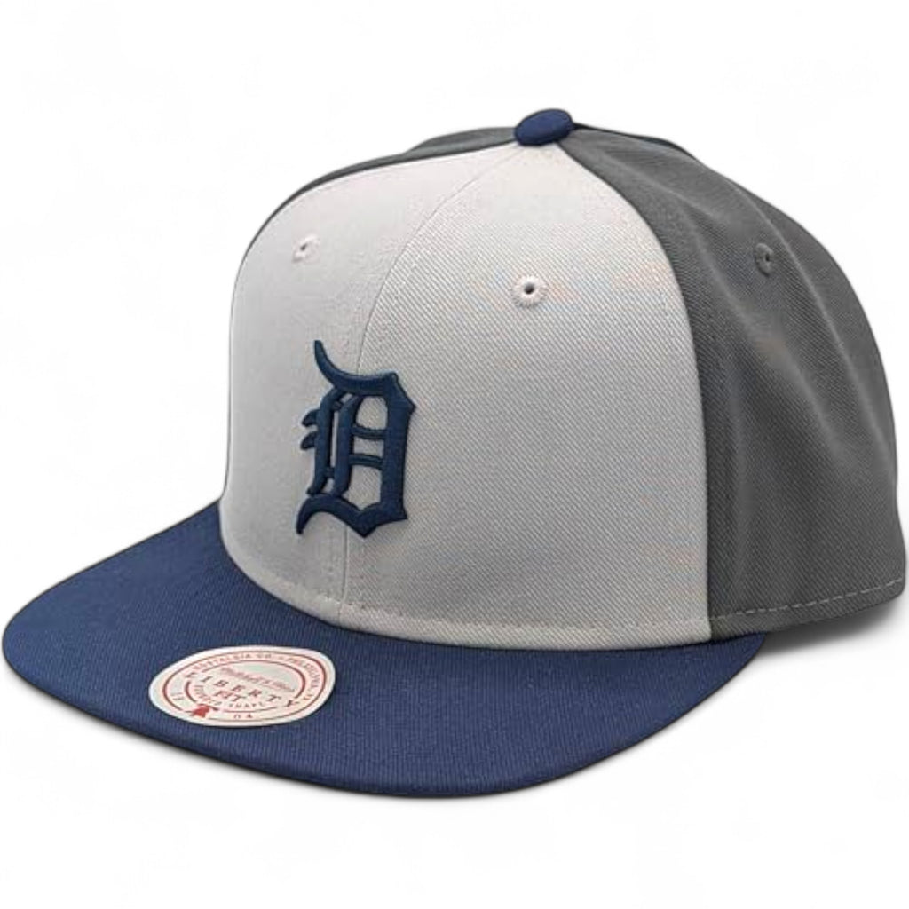 [HY11518-DTIGREY] MENS MITCHELL & NESS MLB TRIPLE PLAY LIBERTY SNAPBACK TIGERS
