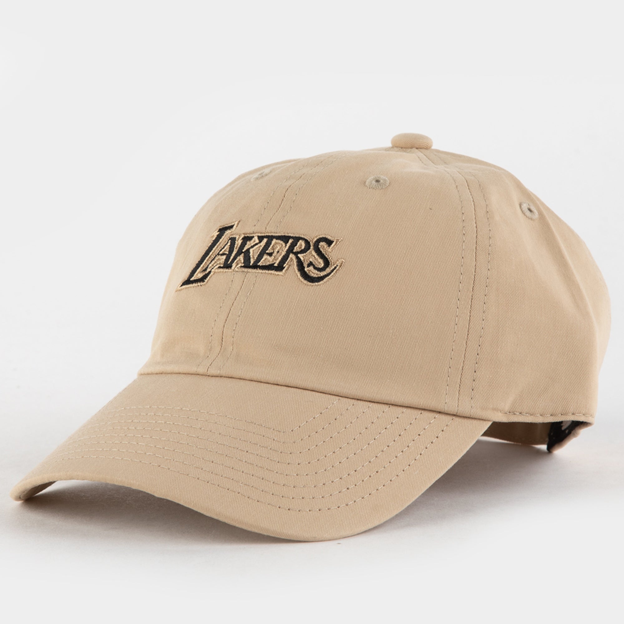 Mens MITCHELL & NESS NBA KHAKI BLACK STRAPBACK HWC LAKERS
