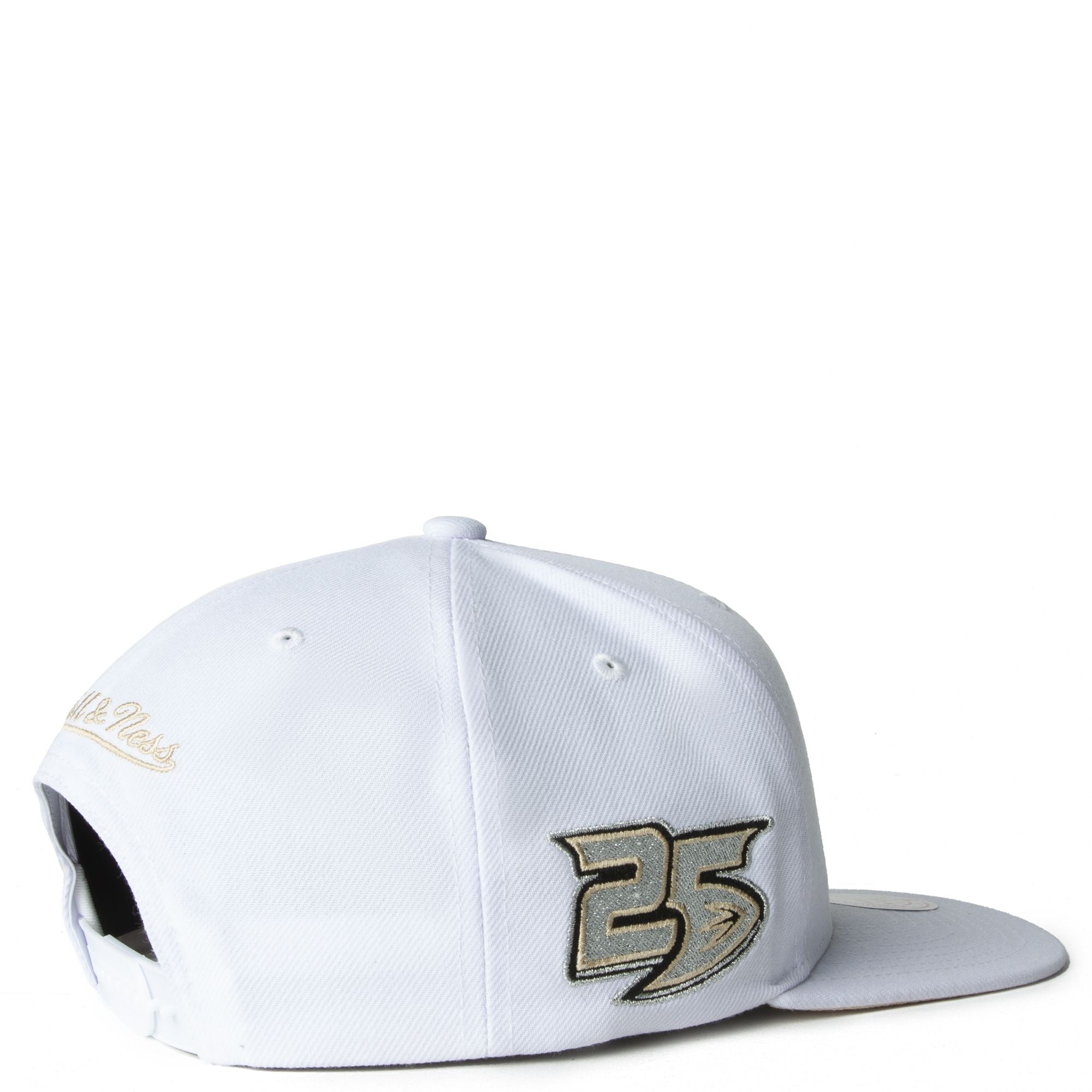 MENS MITCHELL & NESS NHL WINTER WHITE SNAPBACK DUCKS - WHITE