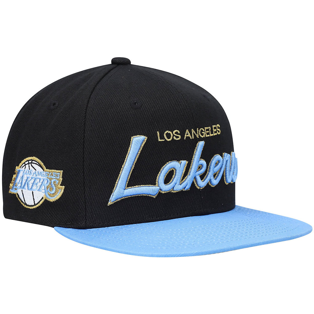 MENS MITCHELL & NESS NBA 75TH GOLD SNAPBACK LAKERS - BLACK-BLUE