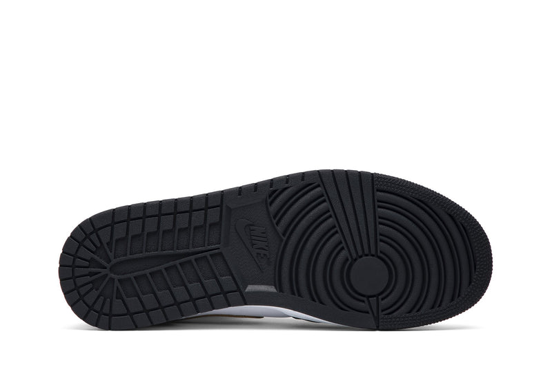[852542-007] Mens Air Jordan Retro 1 Mid 'Patent Black White Gold'