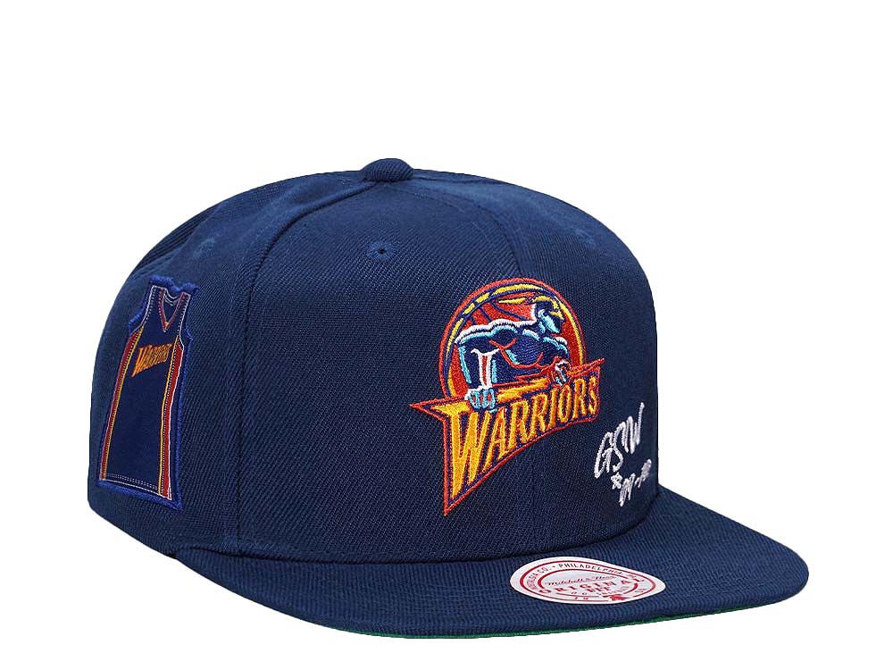 MENS MITCHELL & NESS NBA JERSEY LOVE SNAPBACK HWC WARRIORS - BLUE