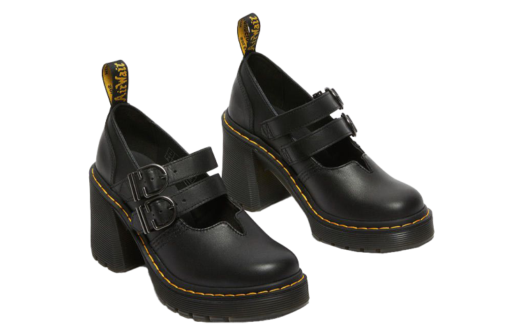 [27371001] UNISEX DR. MARTENS EVIEE SENDAL LEATHER HEELED SHOES