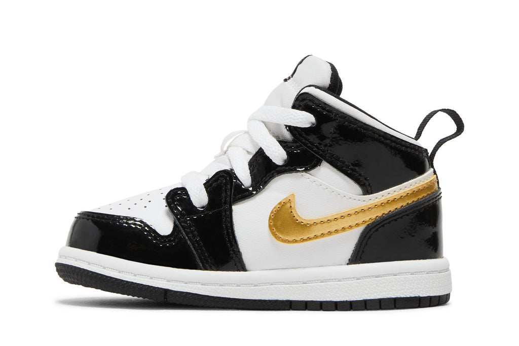 [BQ6933-007] Toddlers Air Jordan RETRO 1 MID 'PATENT BLACK WHITE GOLD (TD)'