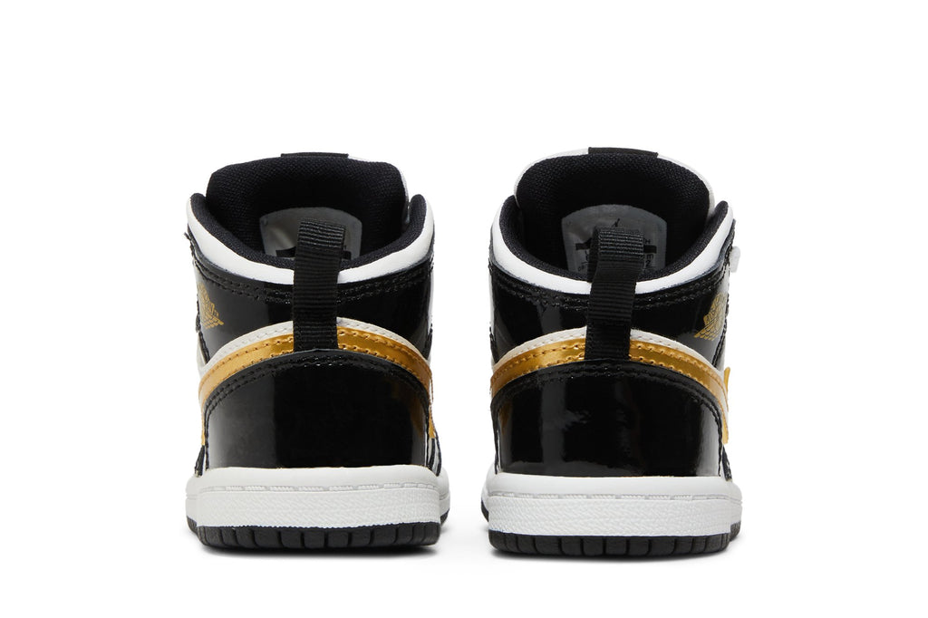 [BQ6933-007] Toddlers Air Jordan RETRO 1 MID 'PATENT BLACK WHITE GOLD (TD)'