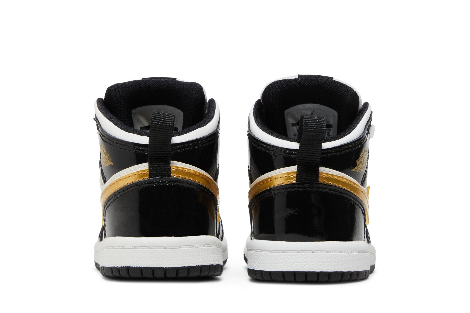 [BQ6933-007] Toddlers Air Jordan RETRO 1 MID 'PATENT BLACK WHITE GOLD (TD)'