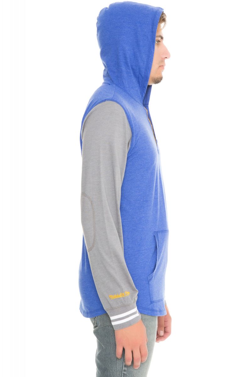 Mens Mitchell & Ness NBA Golden State Warriors Mid-Season Hooded Long Sleeve