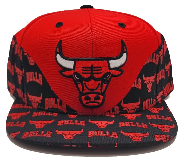 MENS MITCHELL & NESS NBA WAVE ALL OVER SNAP BULLS - RED-BLACK