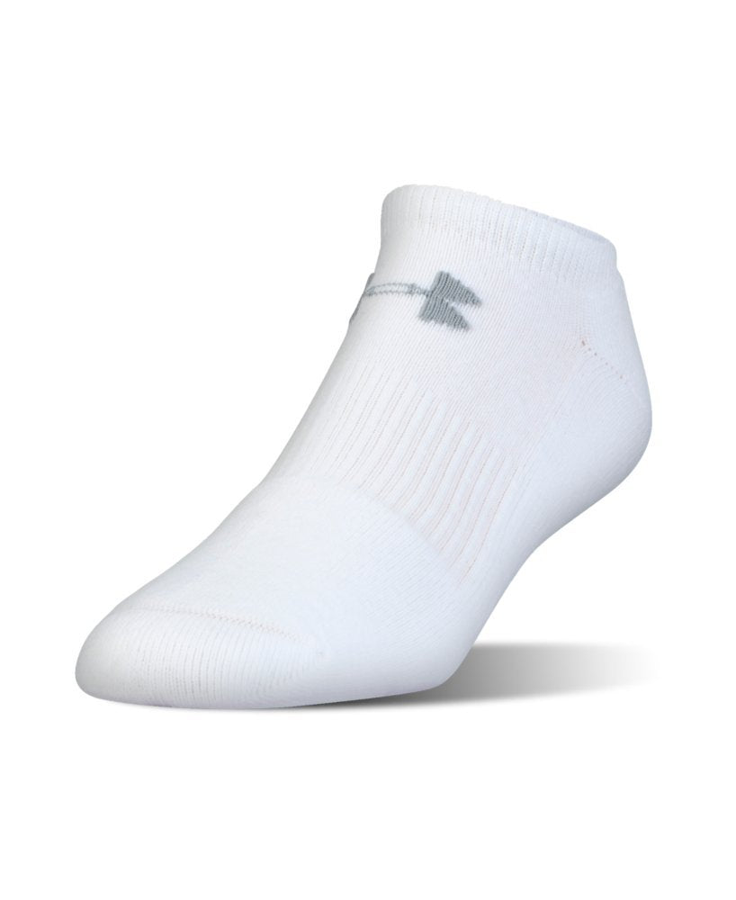 [1298697-100] MENS UNDER ARMOUR CHARGED COTTON 2.0 NO SHOW SOCKS 6-PACK