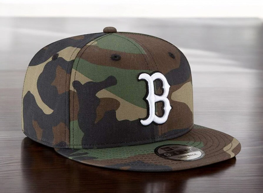 [11941945] Mens New Era MLB 950 BASIC WOOLAND CAMO SNAPBACK - BOSTON RED SOX