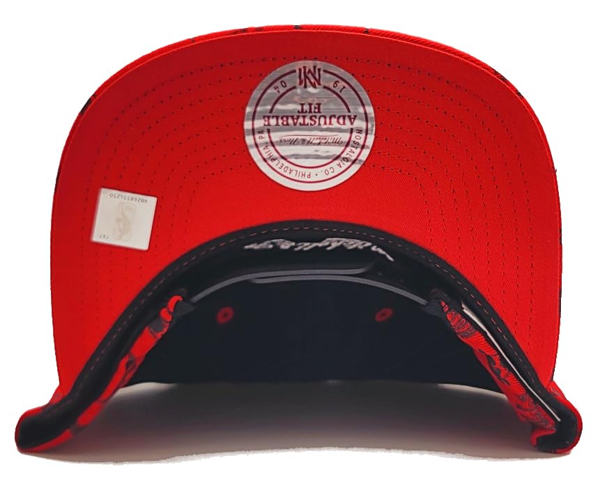 MENS MITCHELL & NESS NBA WAVE ALL OVER SNAP BULLS - BLACK-RED