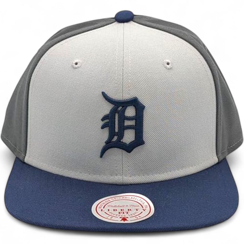 [HY11518-DTIGREY] MENS MITCHELL & NESS MLB TRIPLE PLAY LIBERTY SNAPBACK TIGERS