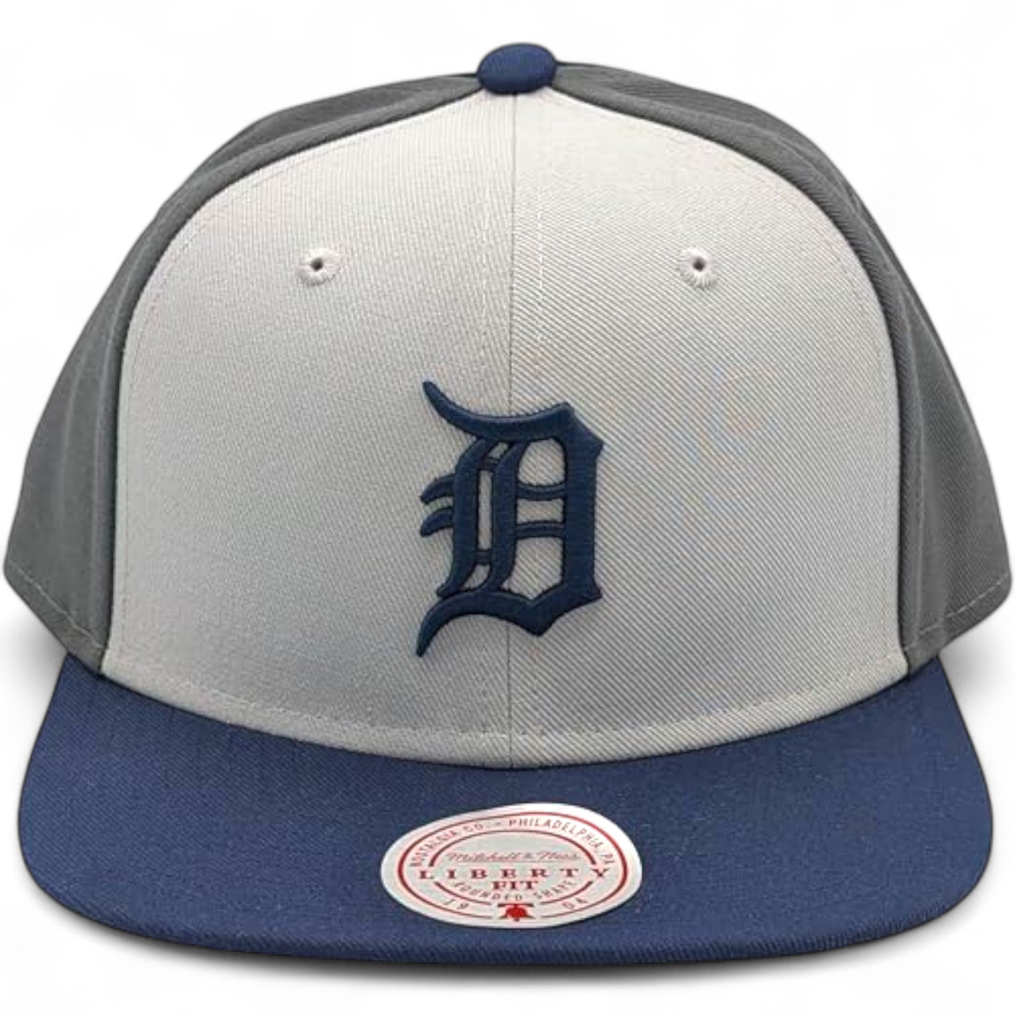 [HY11518-DTIGREY] MENS MITCHELL & NESS MLB TRIPLE PLAY LIBERTY SNAPBACK TIGERS