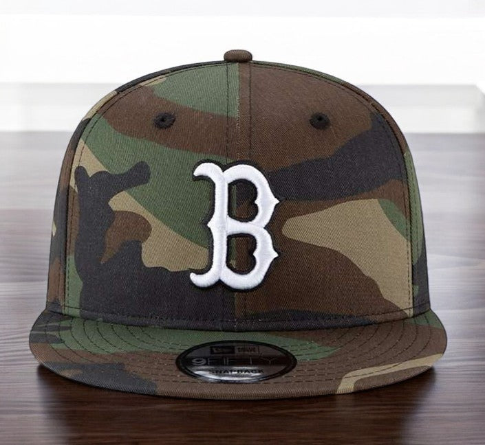 [11941945] Mens New Era MLB 950 BASIC WOOLAND CAMO SNAPBACK - BOSTON RED SOX
