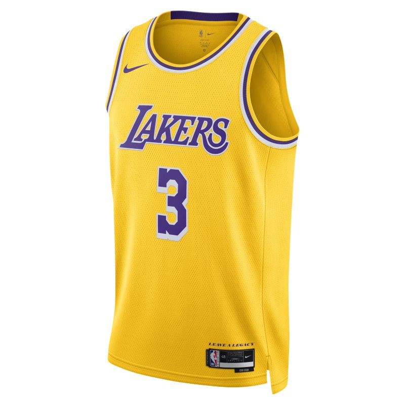 Mens Nike NBA LA LAKERS ANTHONY DAVIS SWINGMAN JERSEY - ICON EDITION GOLD
