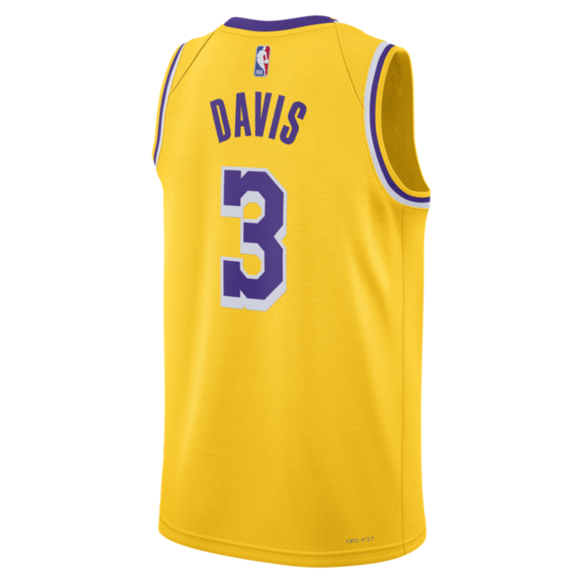 Mens Nike NBA LA LAKERS ANTHONY DAVIS SWINGMAN JERSEY - ICON EDITION GOLD