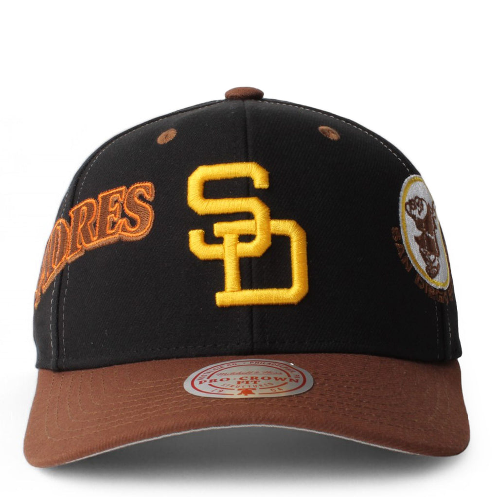 MENS MITCHELL & NESS MLB OVERBITE PRO SNAPBACK COOP PADRES