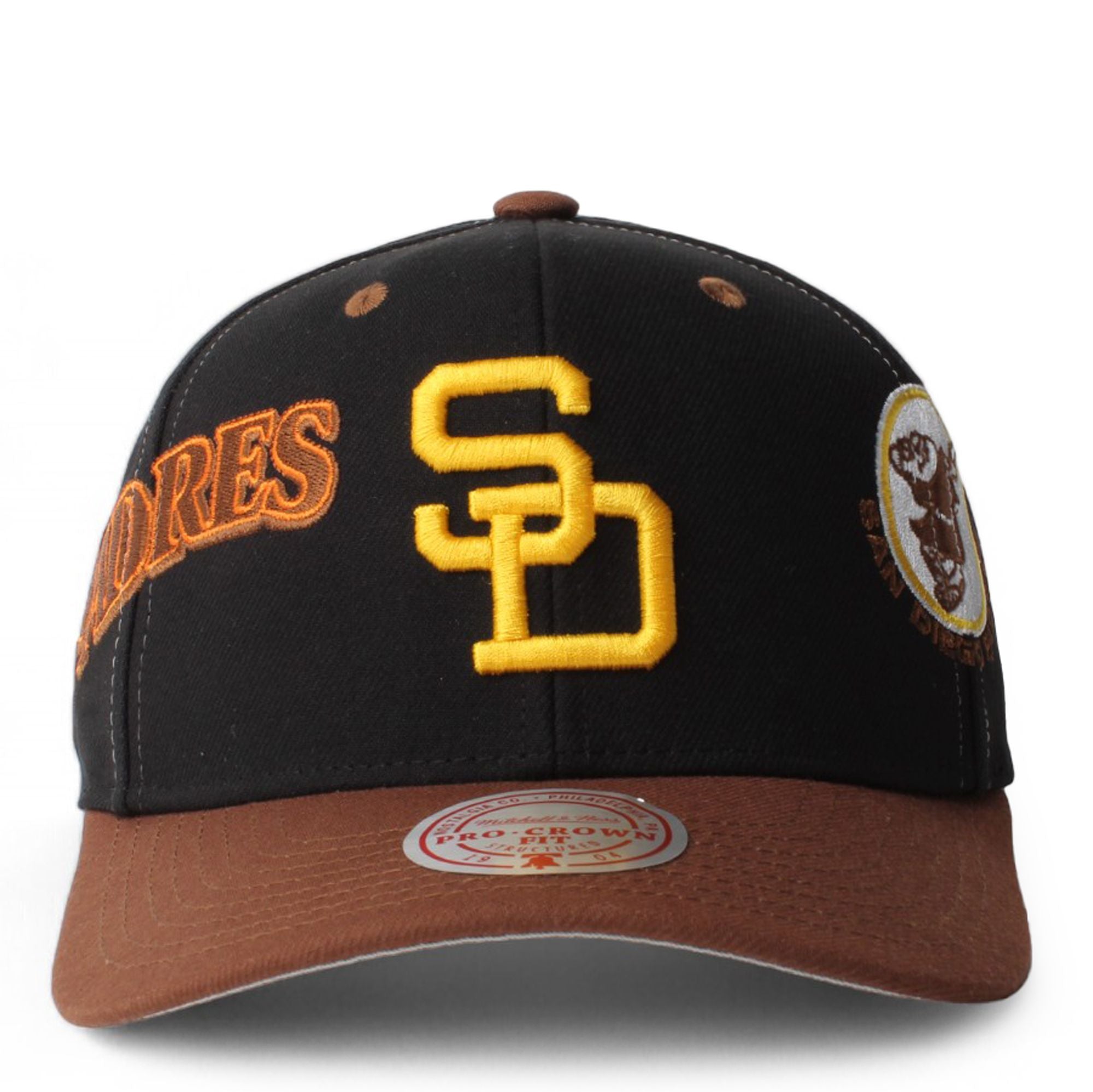MENS MITCHELL & NESS MLB OVERBITE PRO SNAPBACK COOP PADRES