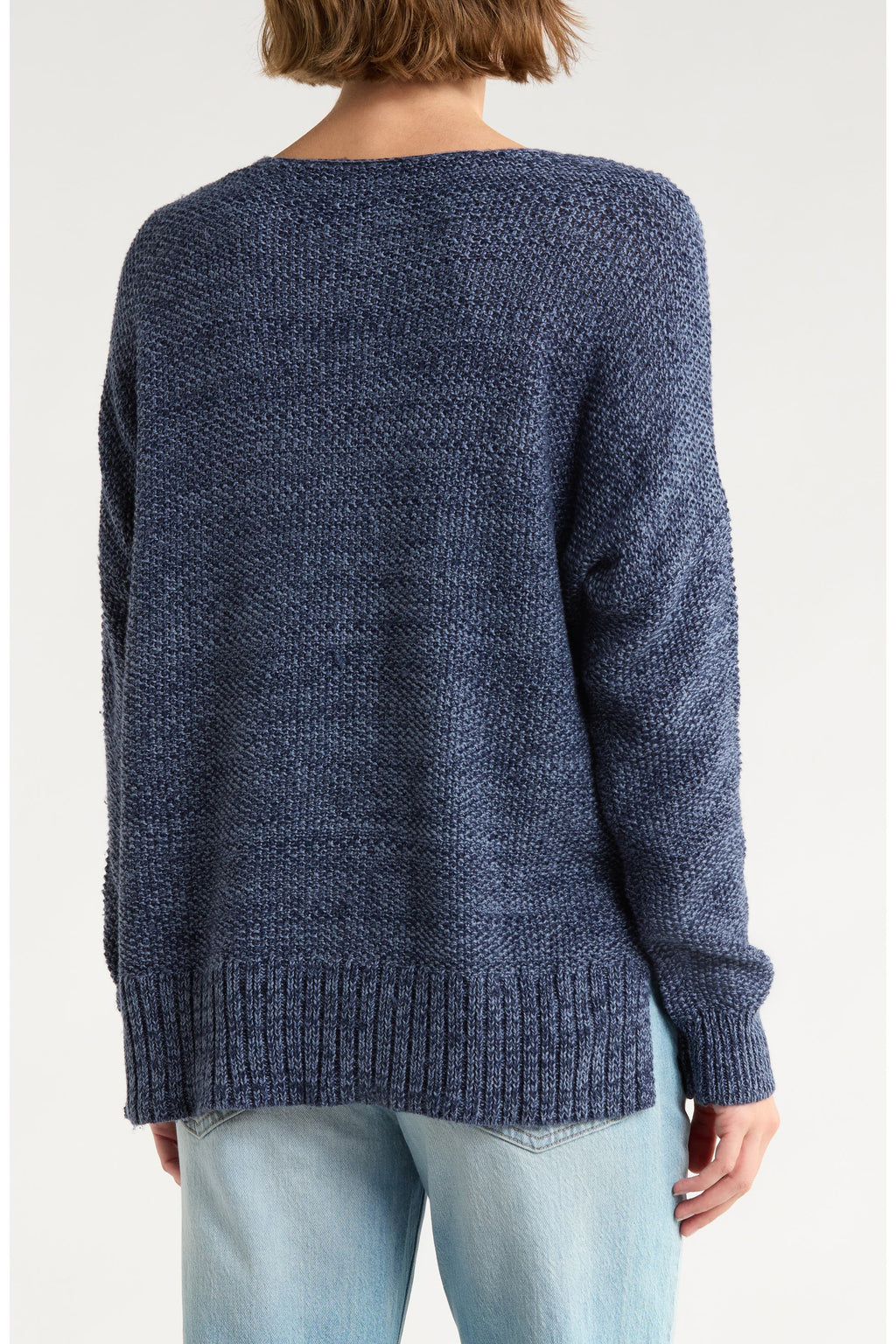[7WP5056-410] WOMENS LUCKY BRAND SPRING WEIGHT V NECK PULLOVER - AMERICAN NAVY
