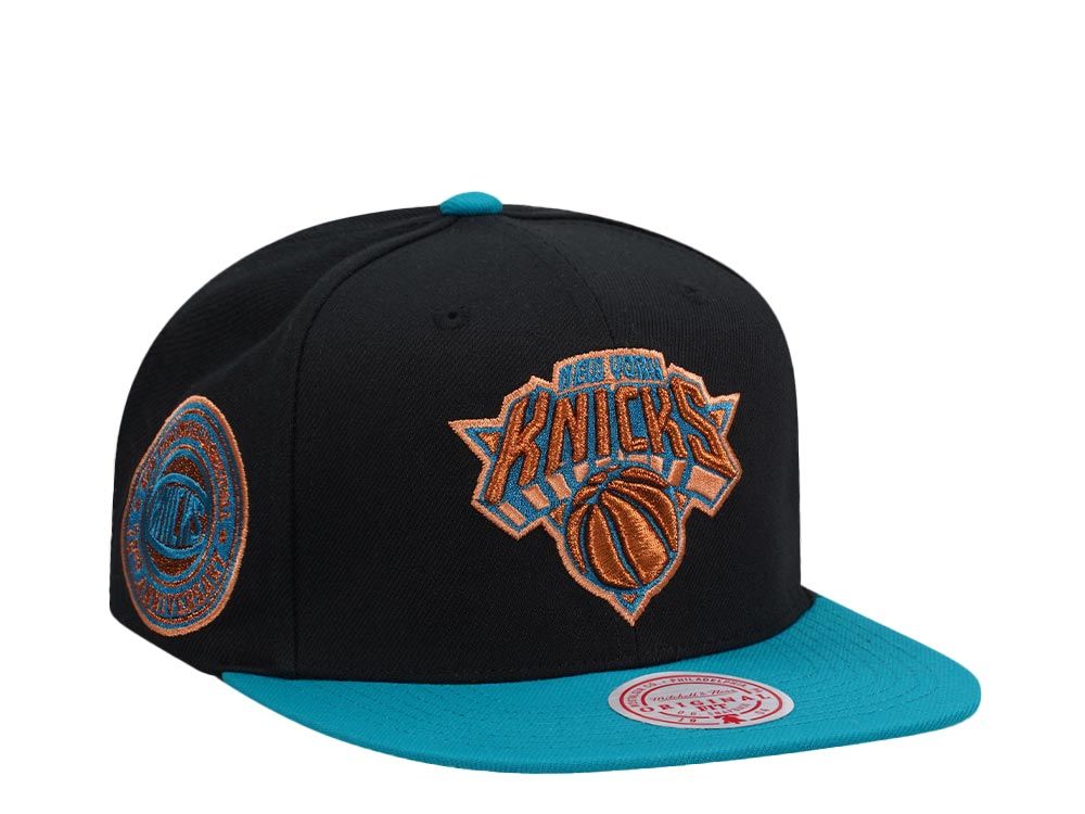 MENS MITCHELL & NESS NBA MAKE CENTS SNAPBACK KNICKS - BLACK-TEAL