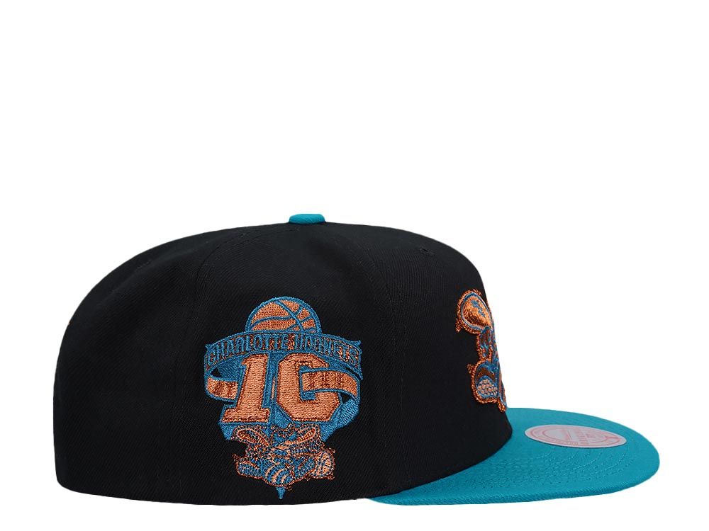 MENS MITCHELL & NESS NBA MAKE CENTS SNAPBACK HWC HORNETS - BLACK-TEAL
