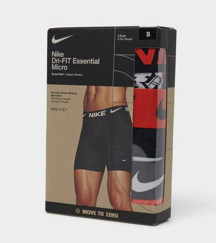 [KE1157-111] MENS NIKE DRI-FIT ESSENTIAL MICRO BOXER BRIEFS (3-PACK)