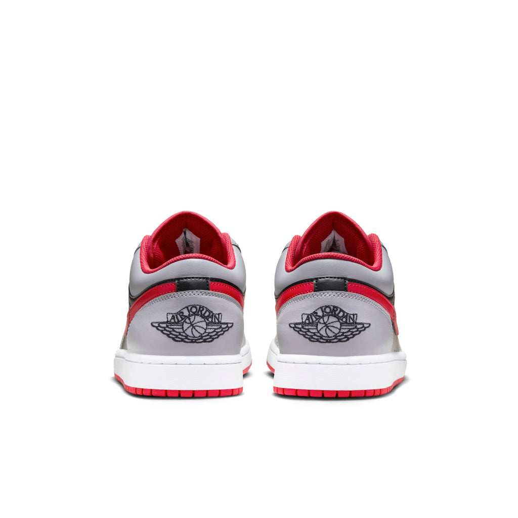 [553558-060] Mens Air Jordan RETRO 1 LOW 'BLACK LIGHT SMOKE GREY GYM RED'