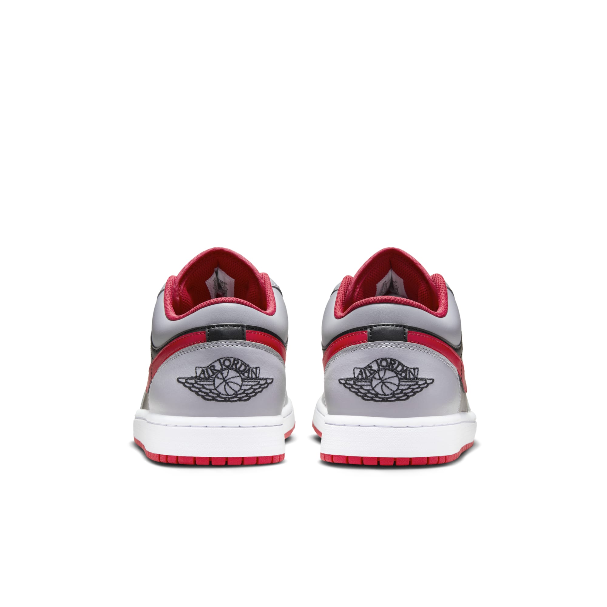 [553558-060] Mens Air Jordan RETRO 1 LOW 'BLACK LIGHT SMOKE GREY GYM RED'