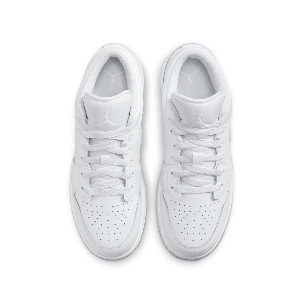 [553560-136] Grade School Air Jordan RETRO 1 LOW 'TRIPLE WHITE (2023) (GS)'
