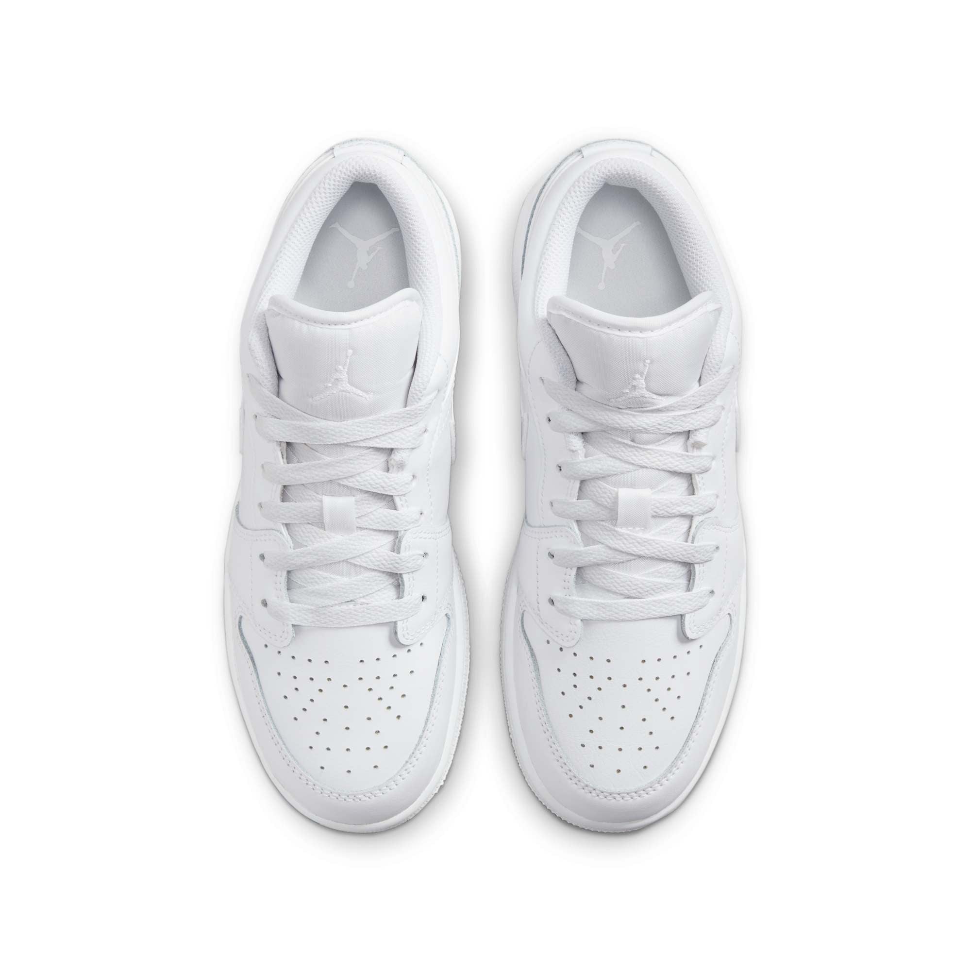 [553560-136] Grade School Air Jordan RETRO 1 LOW 'TRIPLE WHITE (2023) (GS)'