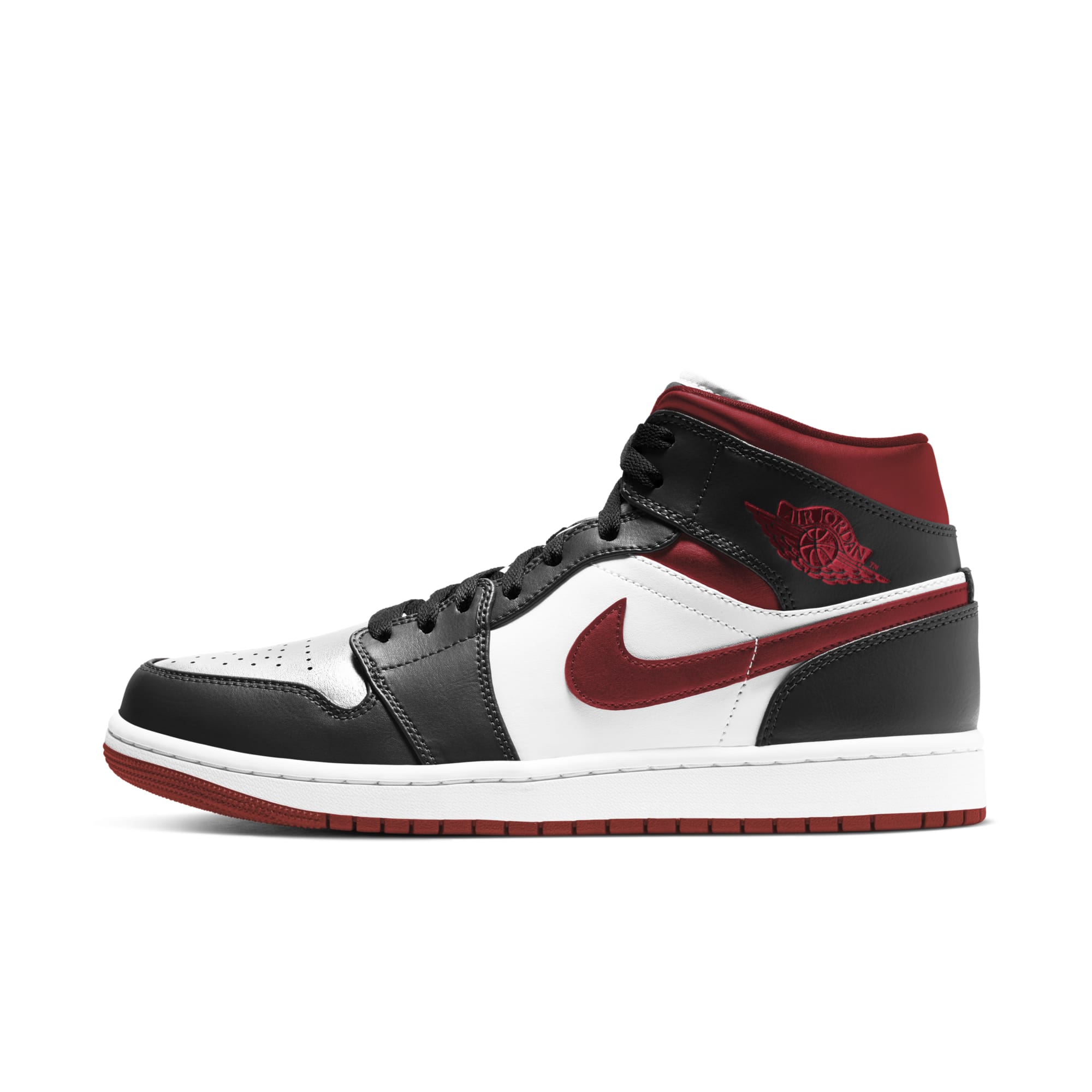 [554724-122] Mens Air Jordan RETRO 1 MID 'GYM RED BLACK WHITE'