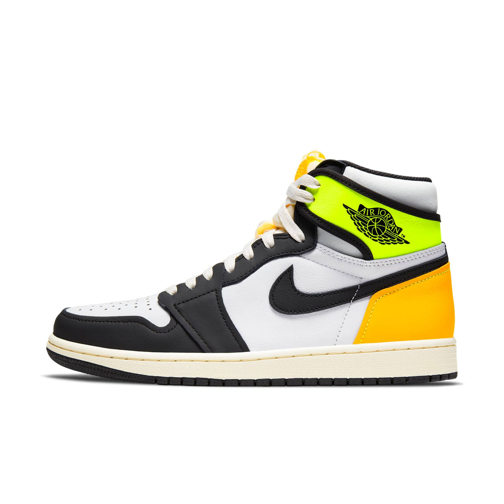 [555088-118] MENS AIR JORDAN RETRO 1 HIGH 'WHITE BLACK VOLT UNIVERSITY GOLD'